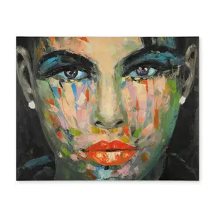 Begin Home Decor CPPM1418DG0TEL 14 x 18 in. Abstract Portrait Blue Placemat - Figurative Beauty Home Decor