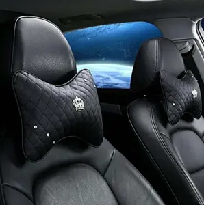Fashion Car Headrest Pillow Neck Cushion Cervical Support Pillow Pad for Relieve Neck Fatigue Pain with Imperial Crown