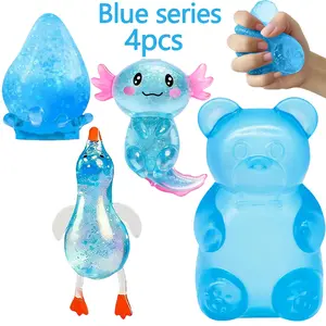 4counts/set Soft and Big Water Drops Cute Bear Simulation Dream Water Drop Slow Rebound Silicone Stress Relief Squeeze Adult Kids Toy Ball