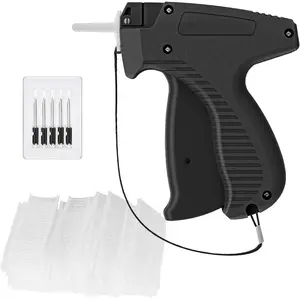 Black Standard Retail Clothes Tagging Gun Kit - Price Tag Attacher Gun with 1600pcs 1" Barbs Fasteners and 6 Needles for Clothing
