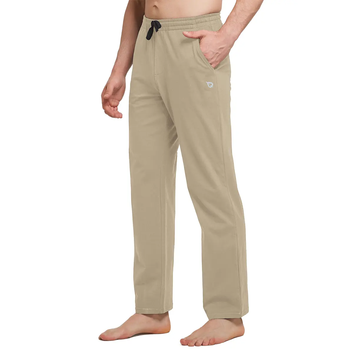 baleaf Men's Comfy Cotton Sweatpants, Loose Athletic Fit Open Bottom Yoga & Lounge Pants with Pockets