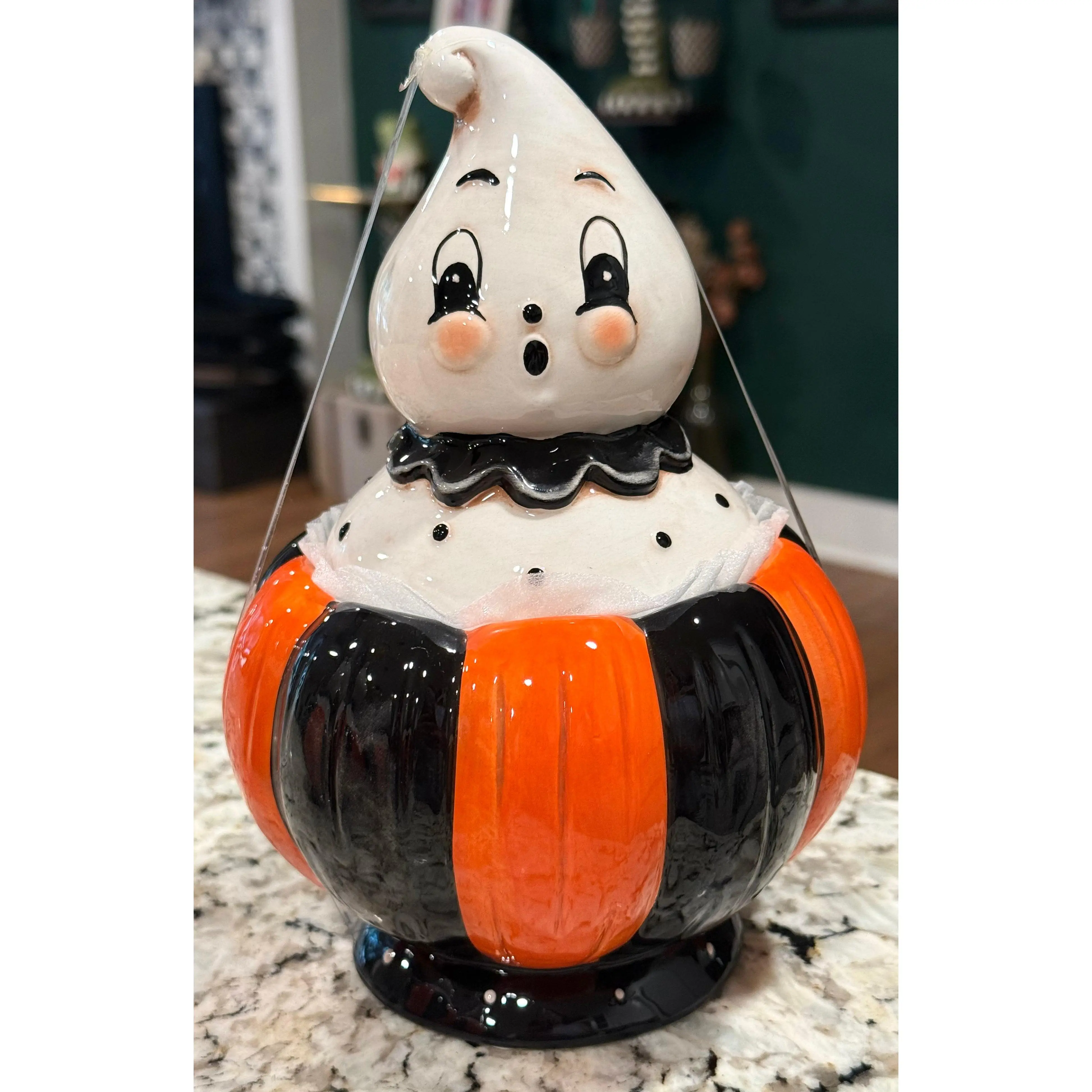 New release Joanna Parker ceramic Halloween Gus canister cookie jar decor 9x6
