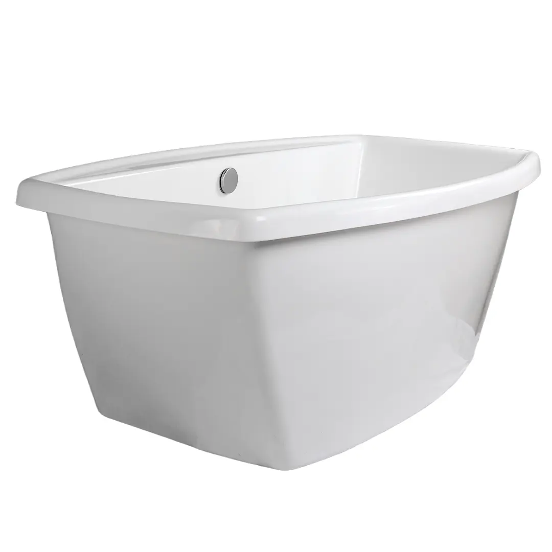 HYDRABATHS® The Alicia Rectangle Free-Standing Soaking Tub, Home Improvement Bathroom Fixture with 16” Maximum Water Depth, Thoughtful Design, Premium Deep Soak Waist and Overflow System