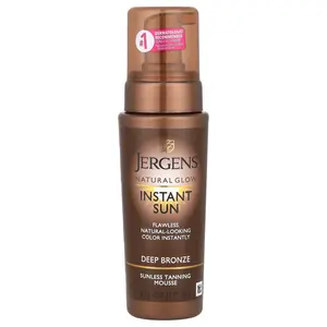Jergens Natural Glow, Instant Sun, Sunless Tanning Mousse, Deep Bronze, 6 fl oz (177 ml)