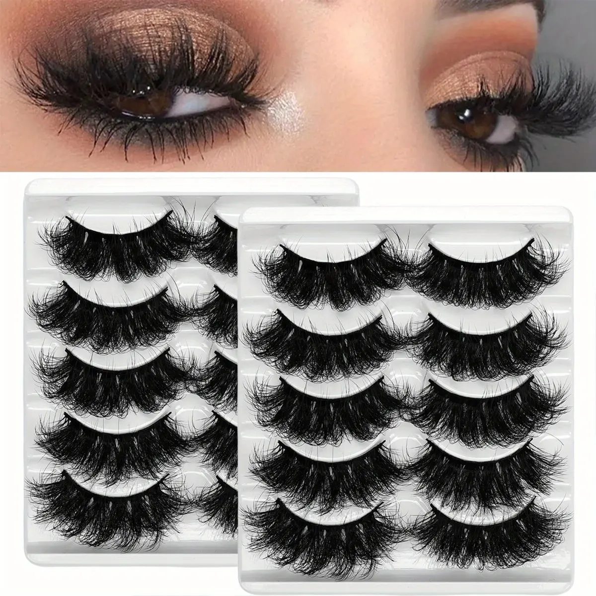 10Pairs/2Pack Eyelashes False Eyelashes Long Lasting Fluffy Fake Lashes Artificial Lashes Dramatic Volume lashes Extension Thick Long Volumized False Eyelashes