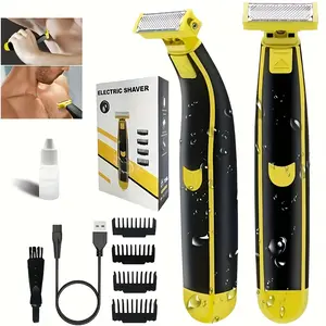Men's Wet Dry Electric Shaver, 360 Degree Beard Trimmer, 4 Interchangeable Heads, Non-Slip Durable Design, Perfect Gift Choice, Personal Care Appliances
