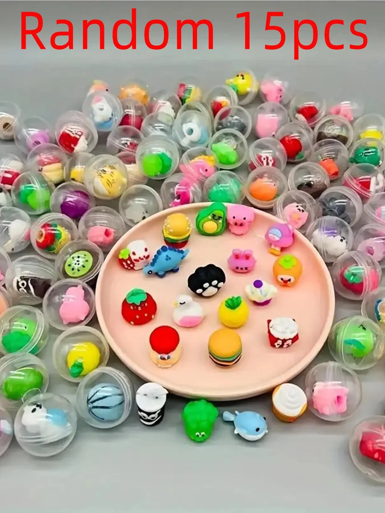 15pcs Mini Cute Kawaii Gashapon Toys, Miniature Set, Capsules Set, Blind Bag, Perfect Gumball Machine, Party Favors And Surprise Prizes, Ideal Gift For Halloween, Christmas And Easter Celebrations, Little Gifts For Kids, Little Toys, Random Surprise Set