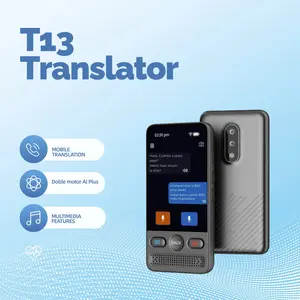 Ai Touchscreen Translator Device, Supports 138 Languages, Real-Time Voice & Image Translation, Offline Mode, Rechargeable Microphone, Travel Gadgets