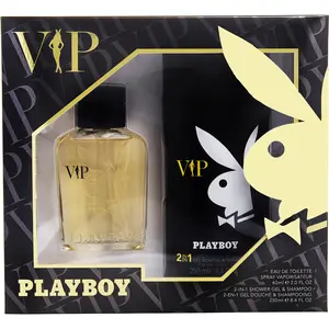 Playboy Vip Set-Edt Spray 2 Oz & Shower Gel & Shampoo 8.4 Oz For Men