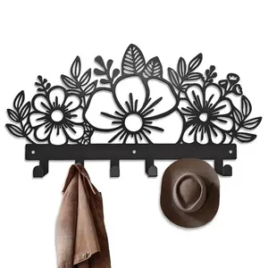 Wall Mounted Metal Coat Rack - Artistic Design, Multiple Racks and Hooks for Coats, Enhancing Your Wall Space