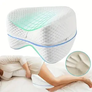 Memory Foam Leg Pillow for Side Sleepers, Relieves Sciatica Back Hip Knee Joint Pain, Detachable Washable Cover, Perfect for Pregnancy Nursing, Contoured Orthopedic Supportive Memory Foam