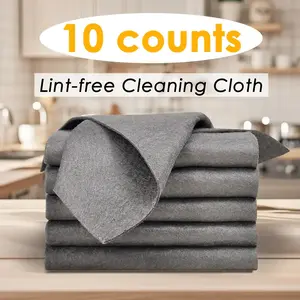 10 Counts Thickened Magic Cleaning Cloth, Microfiber Streak Free Cloth, Reuseable Magic Fiber Towels Rags, Cleaning cloths with multipurpose use, miracle cloths for glass, kitchen and vehicle windows.
