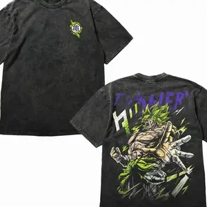 Broly Full Power Super Saiyan T-Shirt - Vintage Washed Heavyweight Cotton Tee, DB Super Graphic Streetwear, Retro Oversized Saiyan Shirt for Men & Women