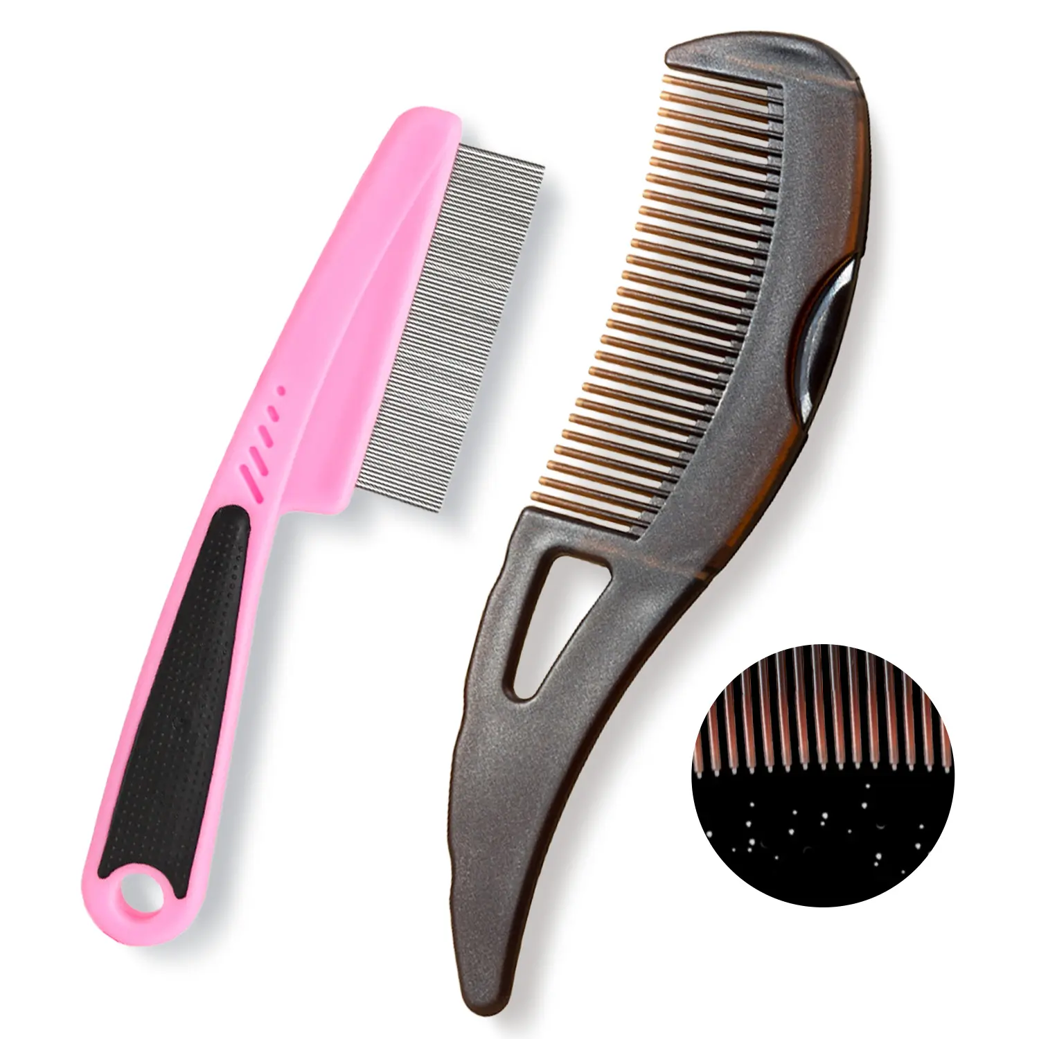 [Buy one, get a gift] Hairbrush, Hair Dandruff Comb, Stainless Steel Fine Tooth Lice/Flea/Psoriasis Comb, Scalp Oil Buildup Removal