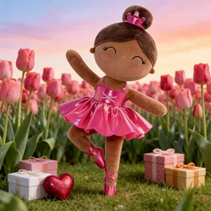 GLOVELEYA Baby Girl Gift 12 Inch Curly Hair Plush Doll Soft Cuddly Companion Toy First Birthday Gift Christmas Present Baby Shower Gift Toddler Girl Gift Idea Nursery Room Decor Holiday Surprise Cute Collectible Doll