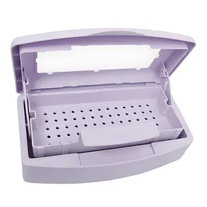 Implement Sterilization Purple Tray for Nail Tools | Plastic Sterilizing Box Storage Organizer