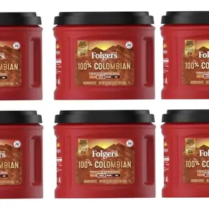 Folgers 100% Colombian Coffee, Medium Roast 6 pack