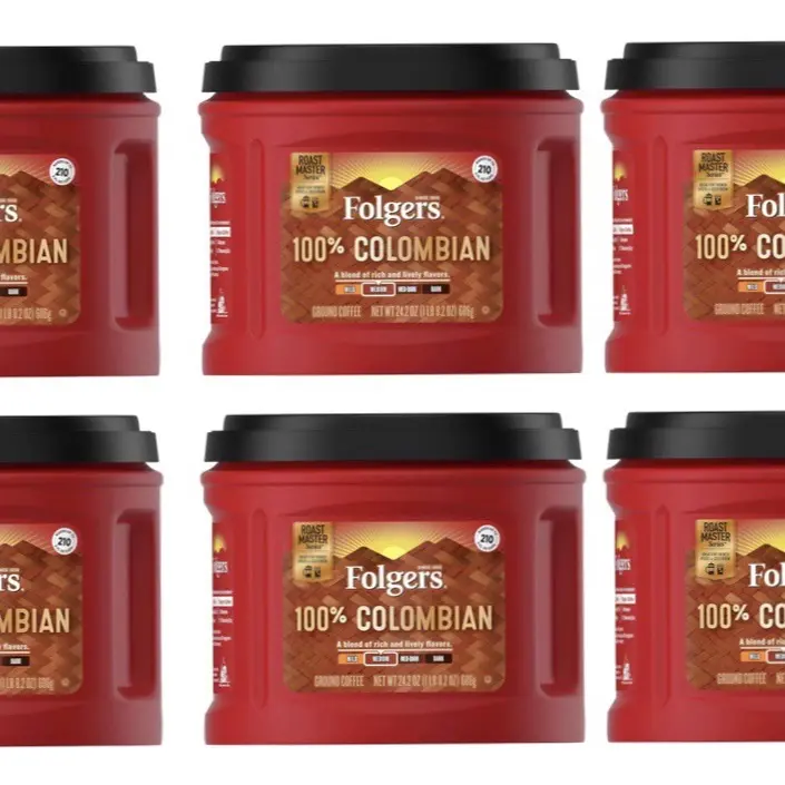 Folgers 100% Colombian Coffee, Medium Roast 6 pack