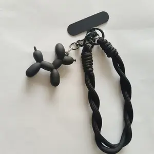 Nylon Braided Phone Lanyard Short with Dog Tag, Mobile Case Strap Keychain, Durable Cellphone Accessory for Daily Use