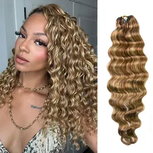 YWIGS Brown Crochet Human Hair for Miracle Knots Boho Braids #4/27/30, #27/30/613 Blend Color Crochet Hair Pre-Separated Loose Deep Wave Crochet Hair Human Hair  #tiktokshopmemorialday