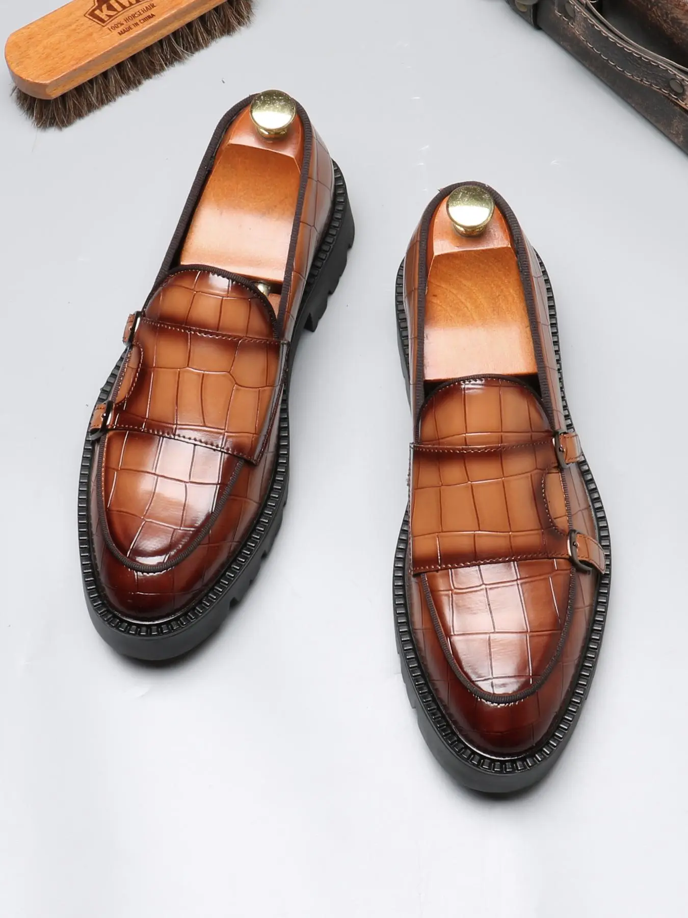 Men's Casual Plain Color Lefu Shoes, Fashionable Pointed Toe PU Leather Slip on Shoes for Daily Wear, Lightweight Breathable Comfortable Shoes for Men