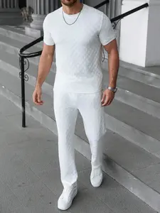 Men's Solid Color Sportswear Set, Casual Simple Design, Perfect for Daily Sports Wear, Versatile and Stylish