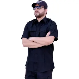 100% Polyester Short & Long Sleeve Zippered Uniform Shirt with 4 Hidden Pockets, Zipper Closure for Law Enforcement BDU