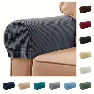 2pcs/set Stretch Armrest Covers Spandex Arm Covers For Chairs Couch Sofa Elastic Plaid Pattern Armchair Slipcovers For Living Room Home Decor