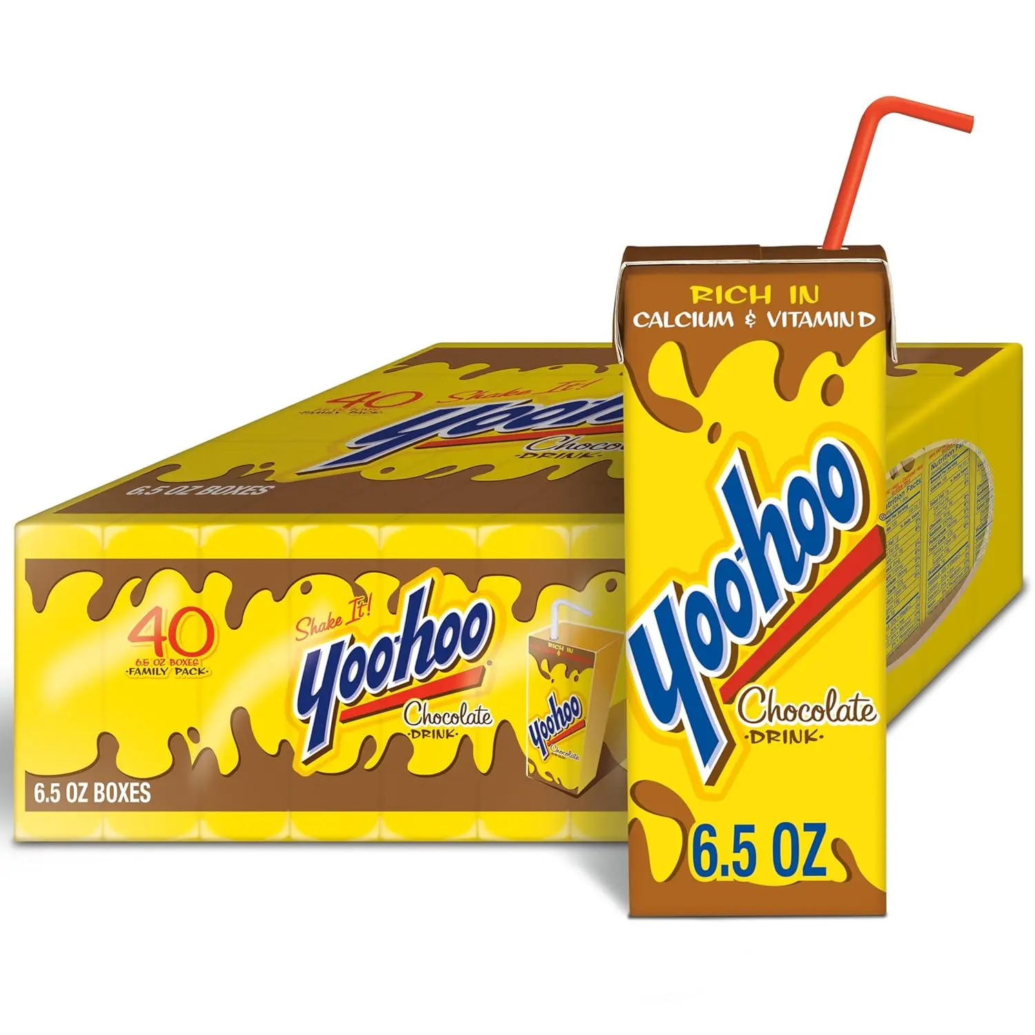 Chocolate Flavored Drink, 6.5 fl oz Boxes 40 Pack, Ready to Drink, Caffeine-Free, 99% Fat-Free, High in Calcium & Vitamin D
