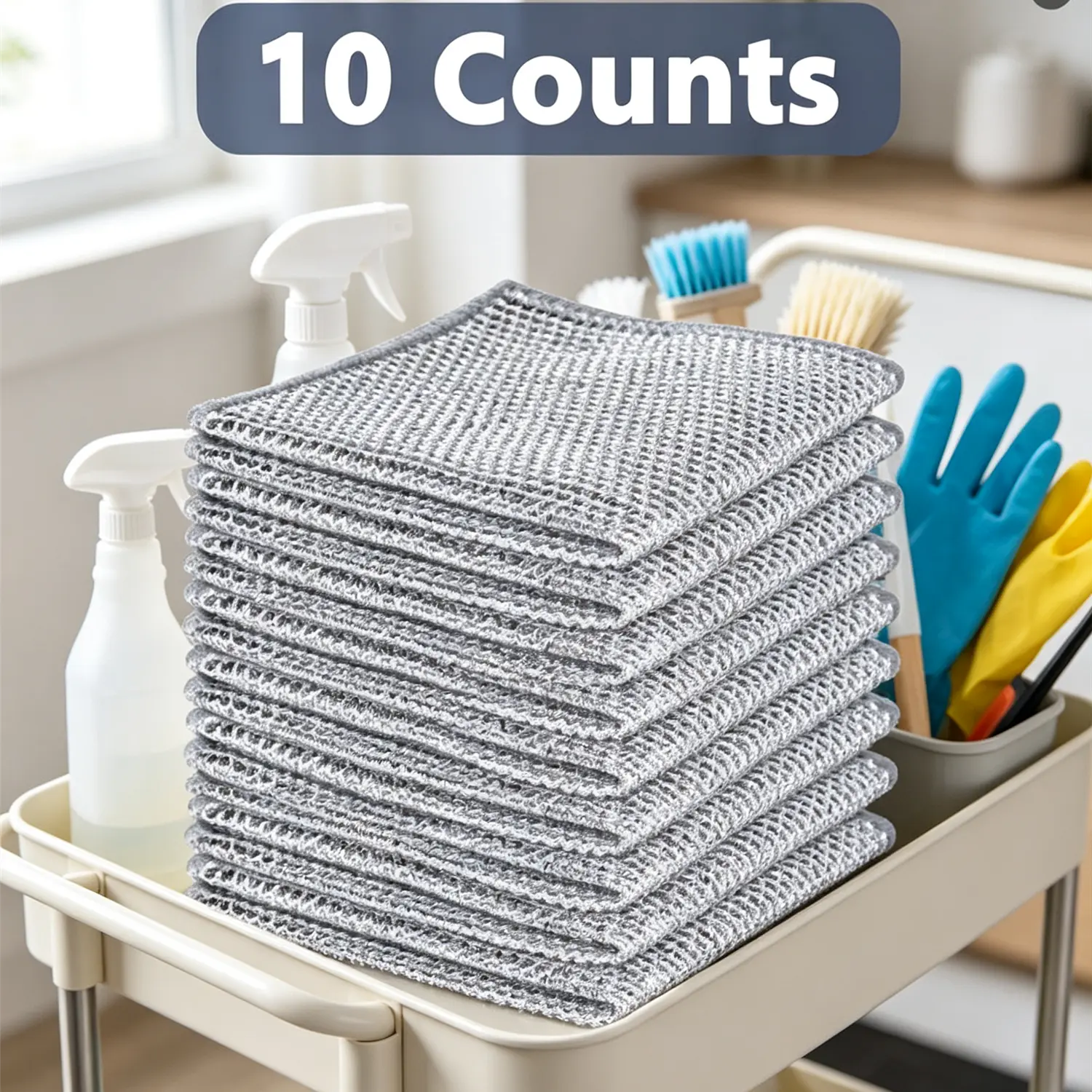 【Very】10-30 Counts Dishwashing Rags, Wetand Dry Use,2-Layer  Multipurpose Non-Scratch WireDishcloths for Kitchen Cleaning, Reusable WireCleaning Cloths for Kitchen, Sinks, Pots, and Pans Barbecue grill