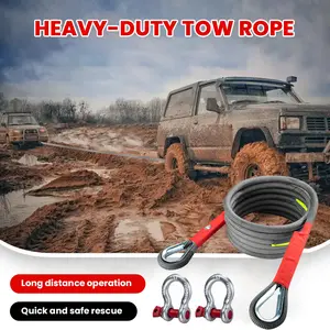 Kinetic Recovery Tow Rope Offroad Snatch Strap Heavy Duty Towing Straps Kit for Trucks SUV UTV ATV Tractor Car Jeep Tough