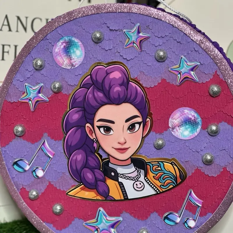 Handmade Round K-Pop Warrior Pinata, 15in x 15in x 3in