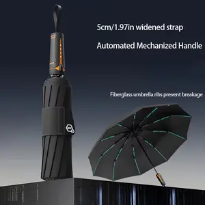 Travel Portable Umbrella, Windproof Waterproof, Strong Automatic Large Folding, Unisex, Durable 10 Ribs, 210t Fabric, All Weather Conditions, Portable Foldable Umbrella