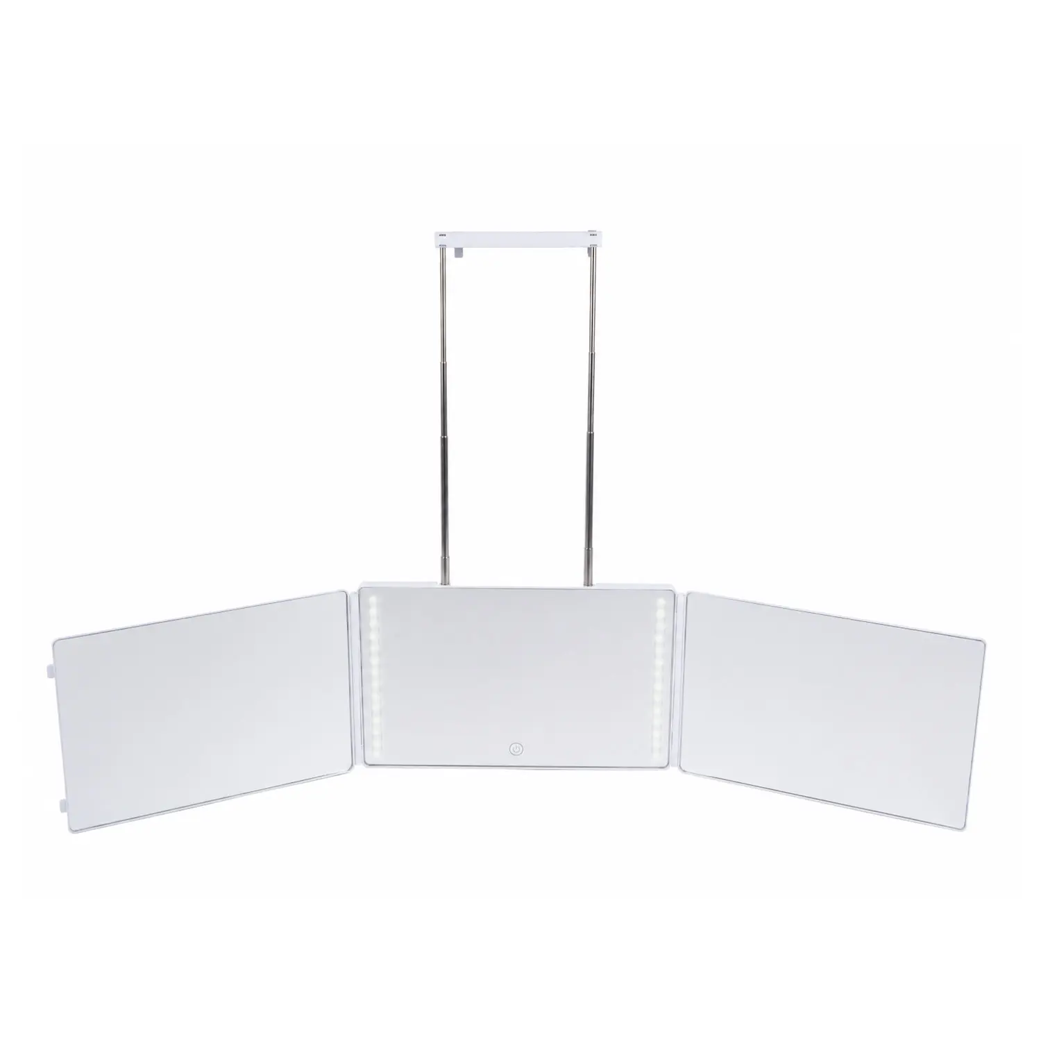 GOO GOO Trifold LED Mirror with 1500mAh Rechargeable Battery, ABS & HD Glass, Touch Dimmable Light, White Trifold Folding Design Vanity Mirror for Hair Styling, Hair Coloring, Makeup & Daily Beauty  summer hairstyles #summerwins #SummerFinds