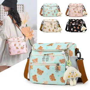 Single Shoulder Crossbody Parent Bag, Multifunctional Diaper Bag, Casual Baby Diaper Bag with Multiple Pockets, Large Capacity Milk Bottle Storage, Travel Infant Essentials