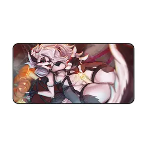 Loona Helluva Boss Anime Mouse Pad – Dark Fantasy Demon Wolf Girl Artwork, Large Gaming Desk Mat, Smooth Speed Surface, Non-Slip Rubber Base, Gothic Aesthetic Desk Accessory for PC Gamers