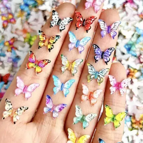 100pcs Mini Resin Butterfly Decorations, Perfect for DIY Nail Art, Nail Art Accessories, Butterfly Nails, Scrapbooking, Hair Clips, Jewelry Making, Christmas Crafts, Home & Office Decor