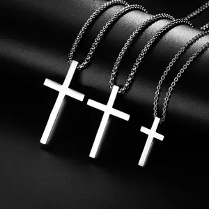 New Stainless Steel Cross Pendant Necklace