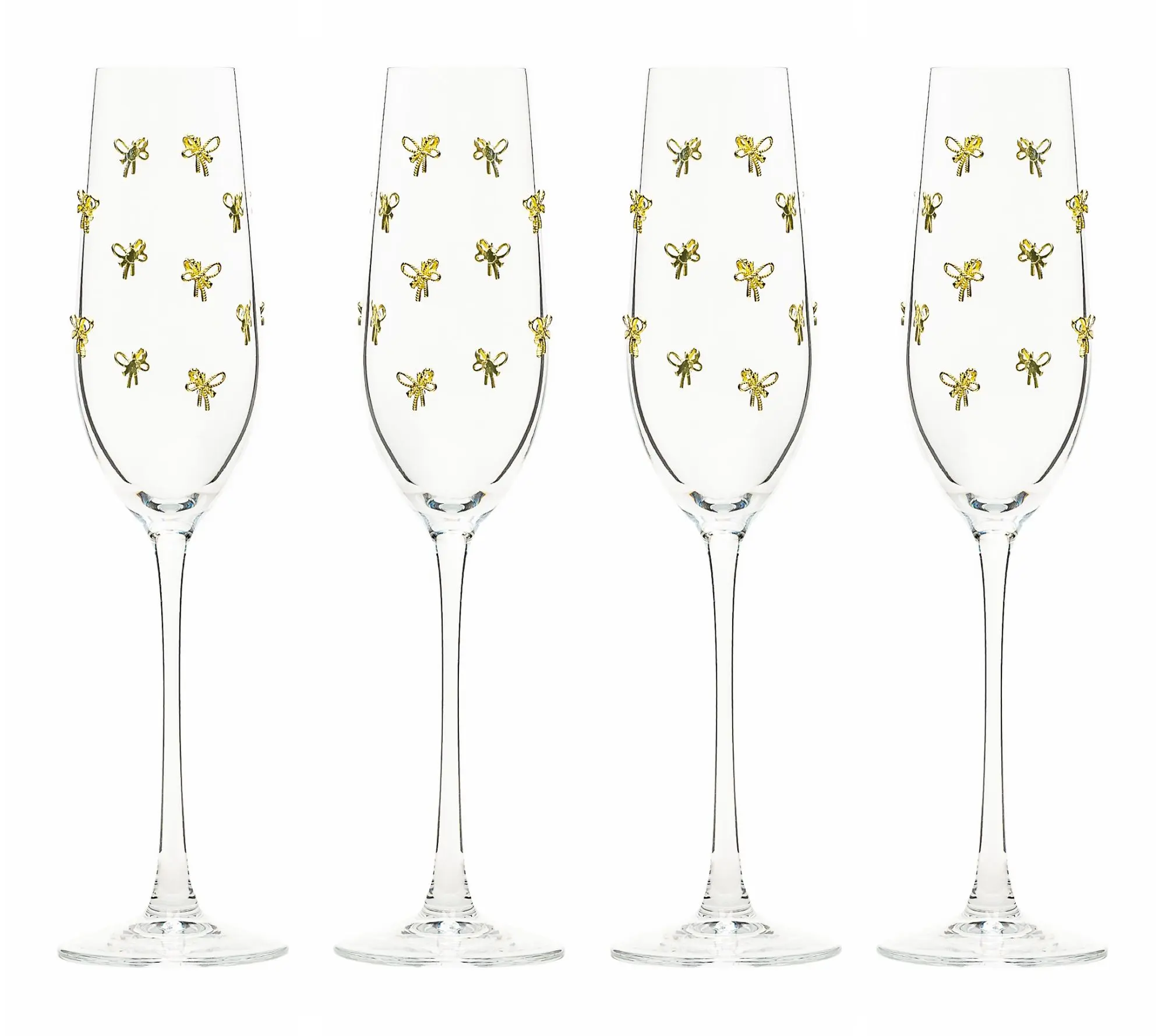 10 Strawberry Street Set of 4 Gold Bow Champagne Flutes 10 Strawberry Street Set of 4 Gold Bow Champagne Flutes