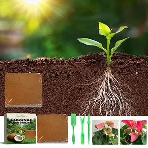 MoonSpry Plant Coconut Shell Fiber Brick Set Plant Cultivation Growth Nutrient Soil Potted Lawn Flower Fertilizer