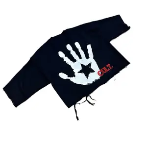 AC09 Distressed Heavyweight Cropped Graphic  Fashion Tees