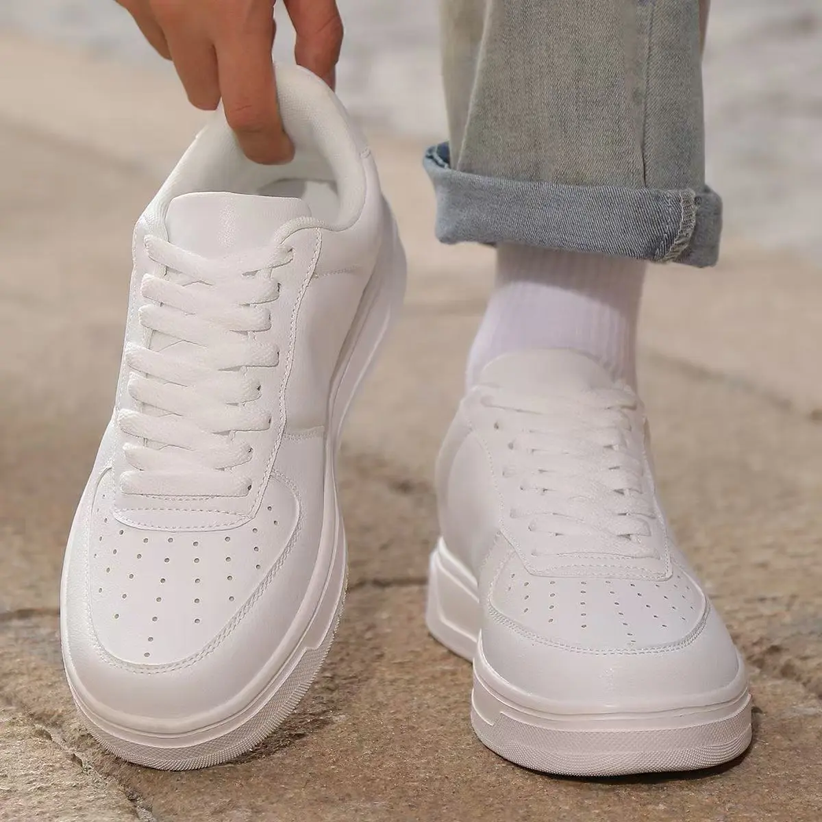 Ordinary white sneakers