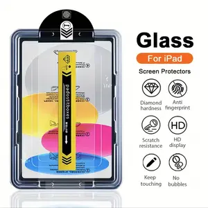 2-piece set suitable for iPad 5/6/10/11 generation iPad Air 4/5/6. One pull dust-free installation with fully covered tempered film, 9H scratch resistant, wear-resistant, bubble free, easy to stick high-definition