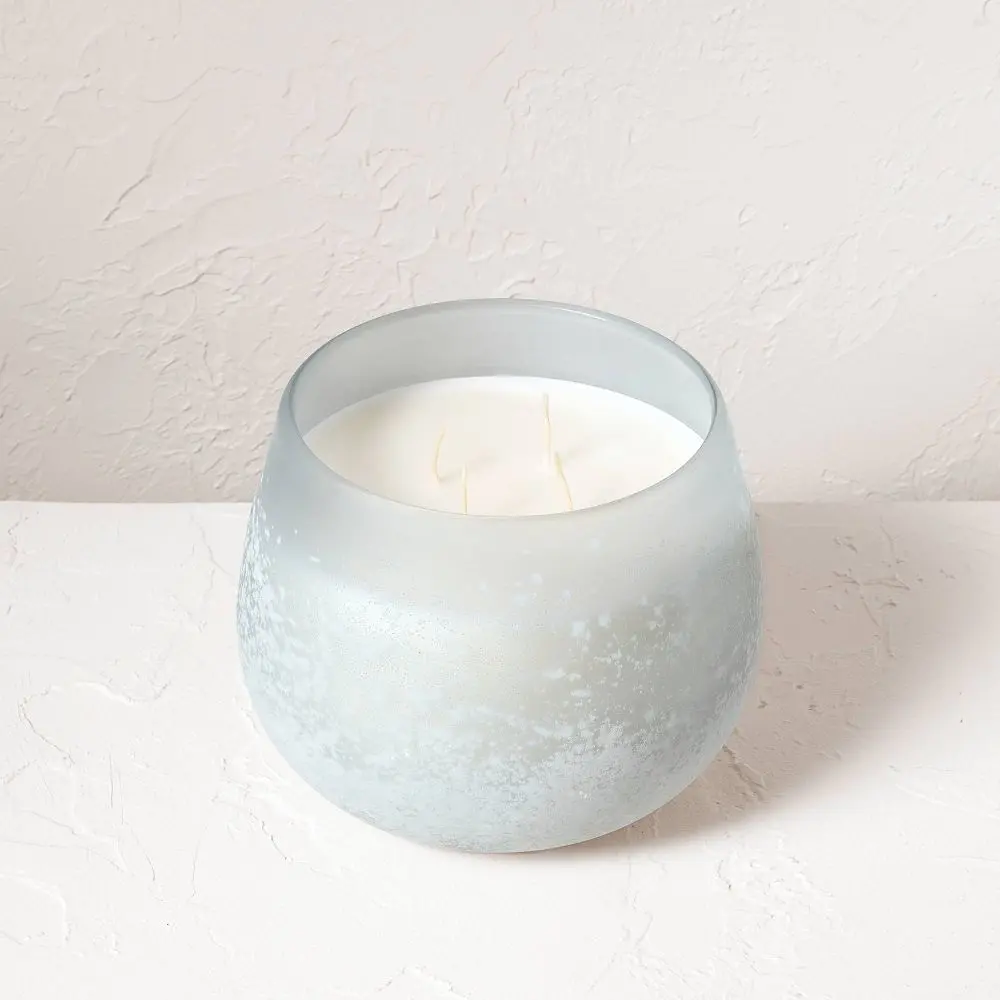 4-Wick Balance Fashion Salted Glass Wellness Jar Candle Light Blue 30oz - Casaluna