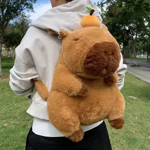 Capybara Plush Backpack Handbag Kawaii Fashion Plushie Doll Fur Bag Children's Mini Knapsack Stylish Casual Daypack Gift for Girlfriend