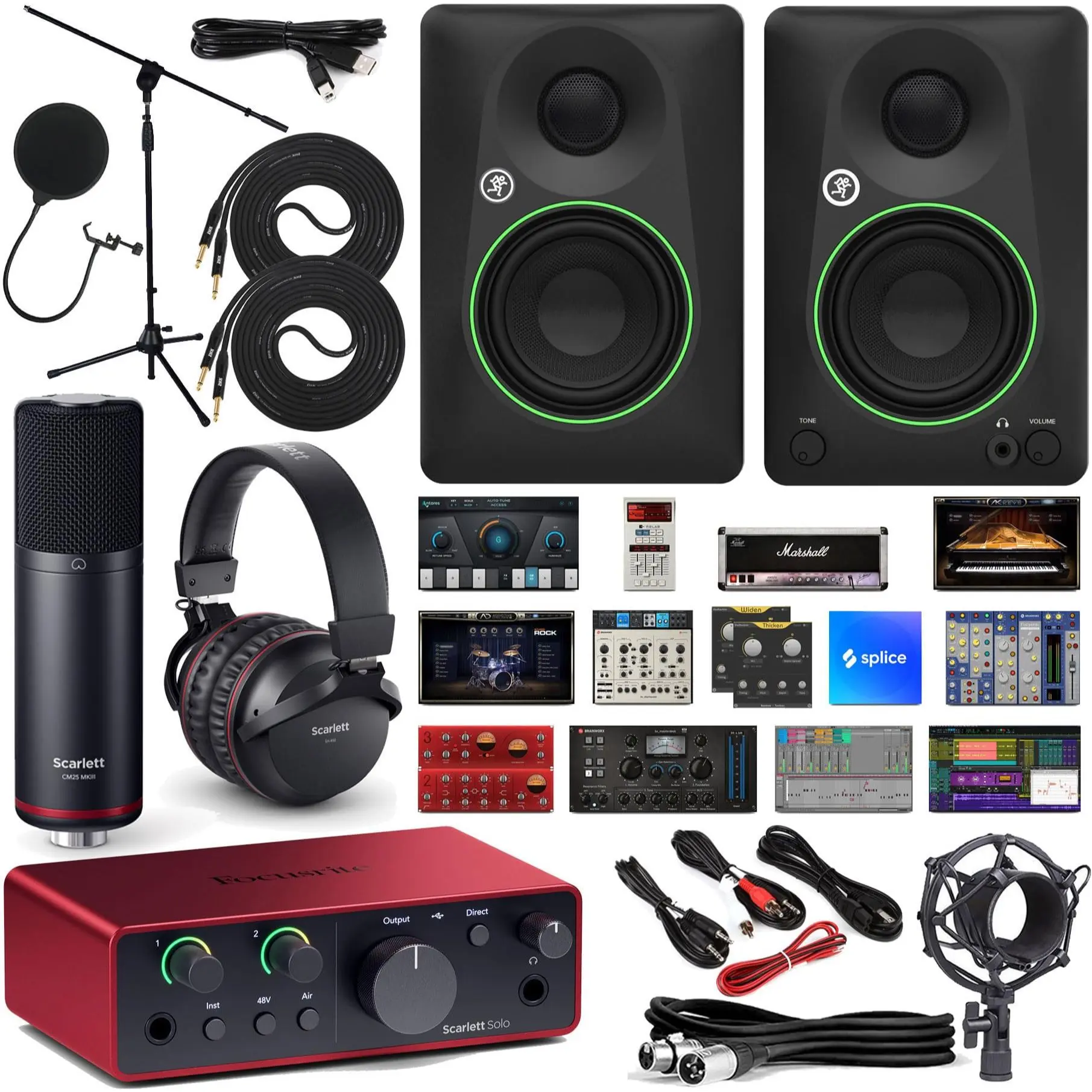 Focusrite Scarlett Solo Studio 3rd Gen USB-C Bundle with CM25 MkIII Mic & Mackie CR3-X Monitors
