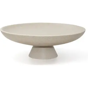 Modern  Pedestal Decorative Bowl, Large Fruit Bowl for Kitchen Counter, Stylish Key Bowl for Entryway Table, Beige