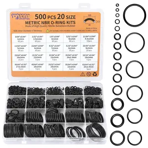 500 count 20 Sizes O Ring Kit,Rubber O-Ring  Kit, Rubber Washers  Washer Gasket Rings Set for Plumbing Various  Auto  Repair, Air or Gas Sealing Connections Resist