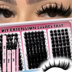 Thick D Curl False Eyelashes, Reusable DIY Lash Extensions, Mixed Lengths 10-18mm, Perfect for Daily Wear & Parties, Cosmetic
