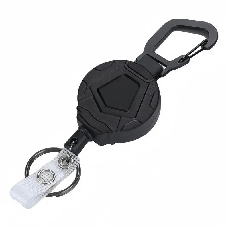 Retractable Keychain Key Fob with Metal Buckle Clip, Portable Badge Lanyard, Outdoor Hiking & Camping Supplies, Outdoor Backpack Accessories, Keychain For Bags